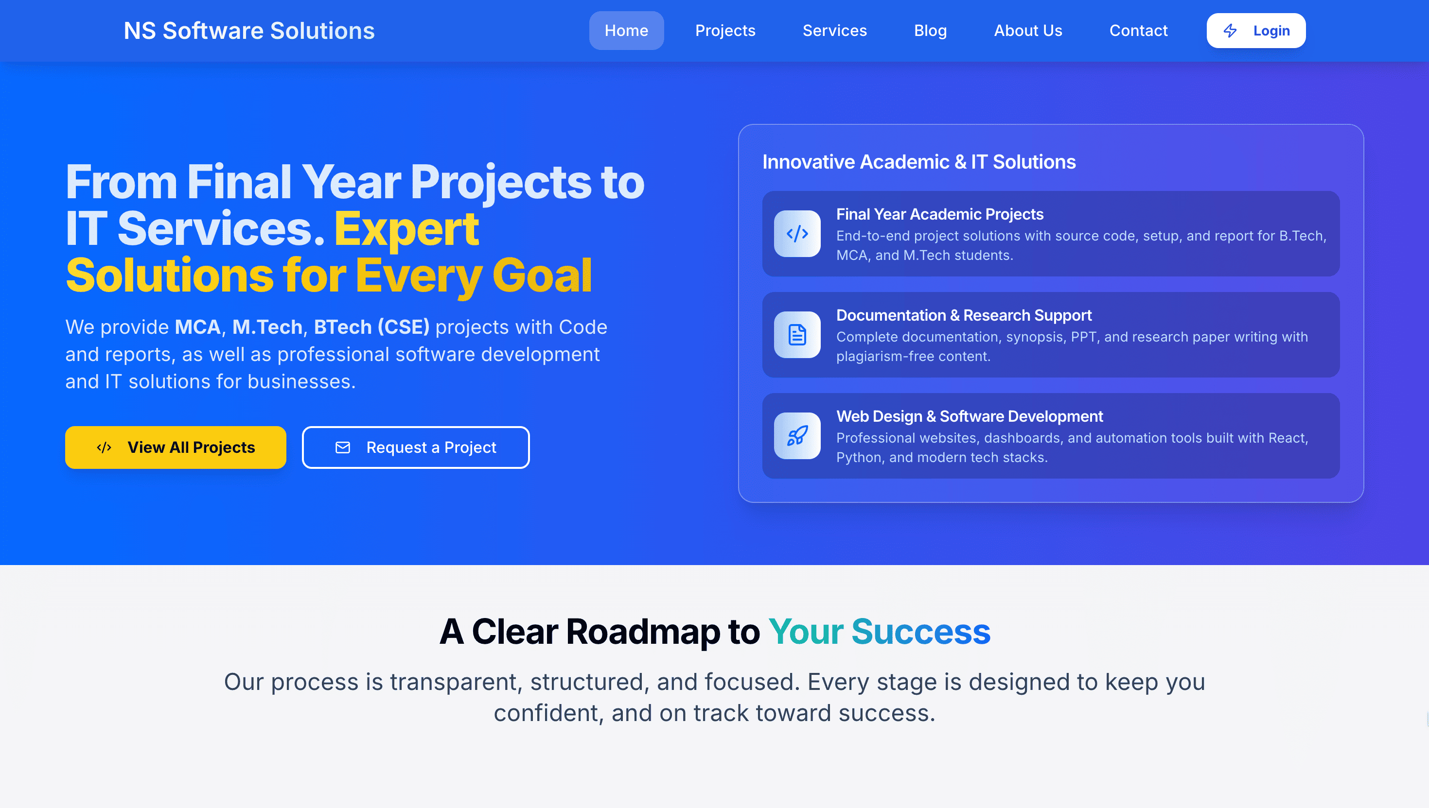 NS Software Solutions | Academic Projects & IT Services
